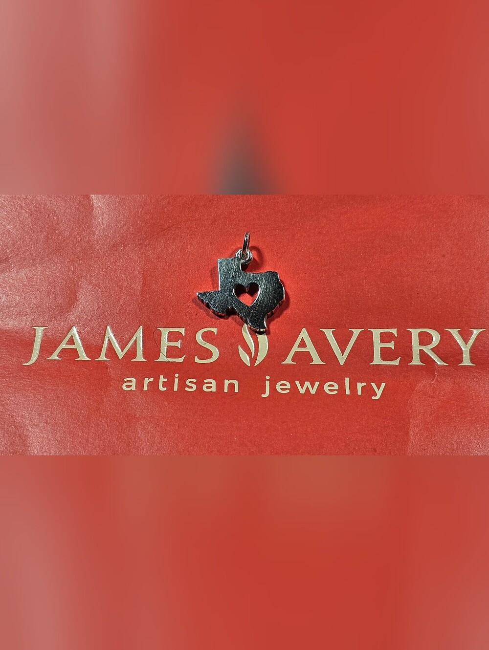 James Avery Sterling Heart of Texas Charm.